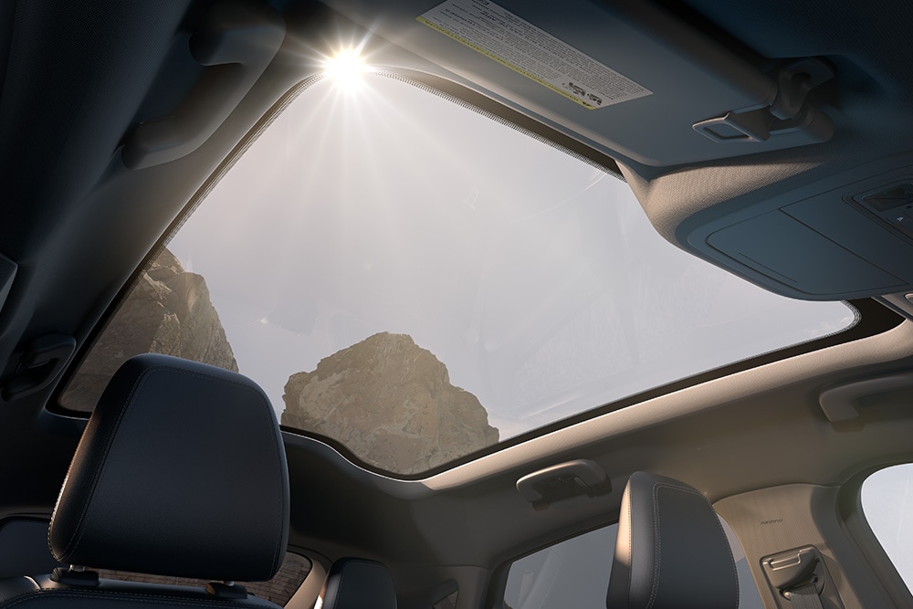  Detail of panoramic roof on Ford Mustang Mach-E