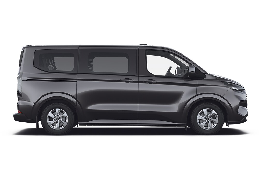 Ford Tourneo Custom nero, parte della gamma Ford di multispazio e monovolume.